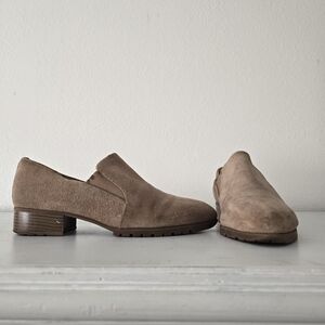 Women’s Taupe Suede Slip-On Loafers
